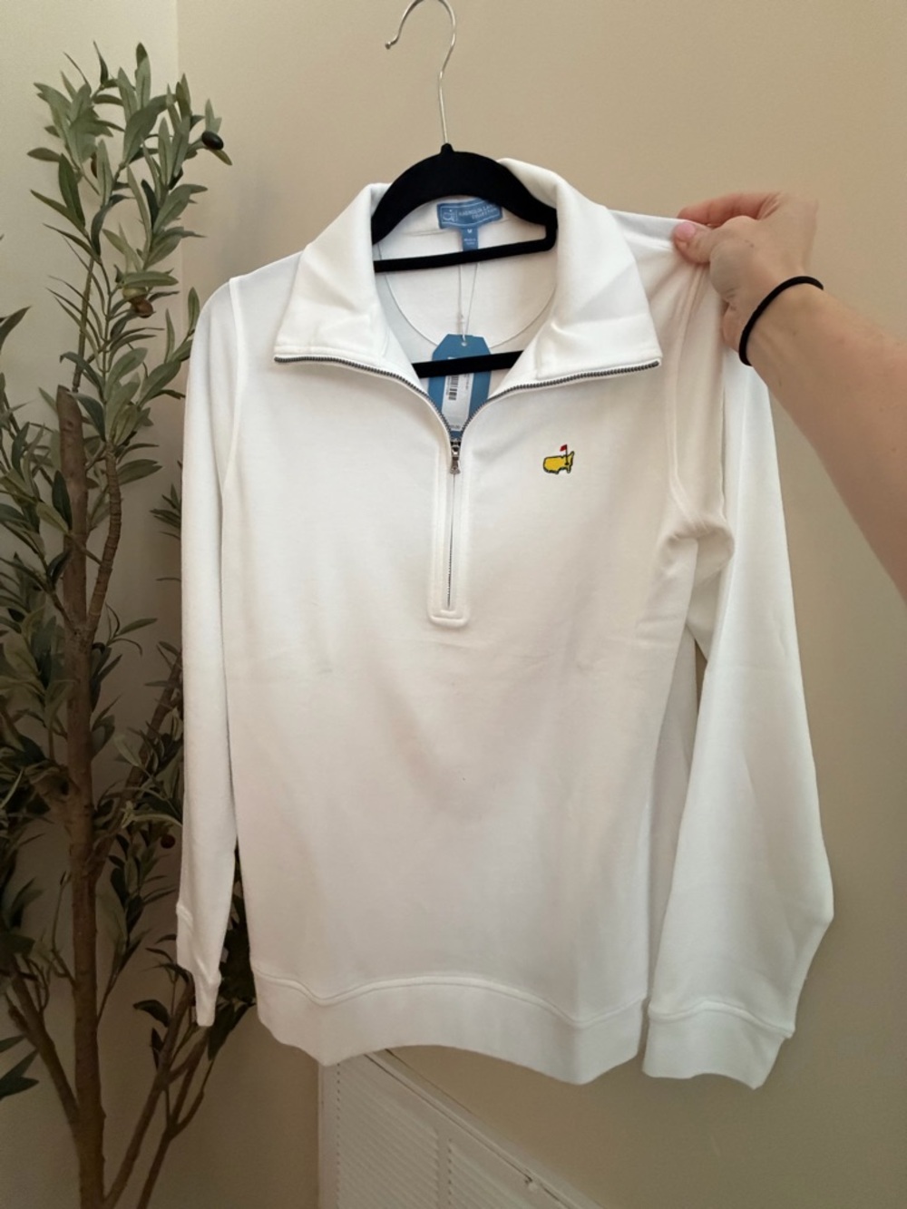 Master 2026 Magnolia White Quarter-Zip Pullover love sleeve womens medium